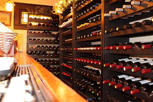 wine cellar with a large inventory of bottles